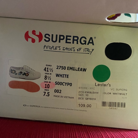 Superga White Sneaker with Floral Decal - Picture 7 of 7